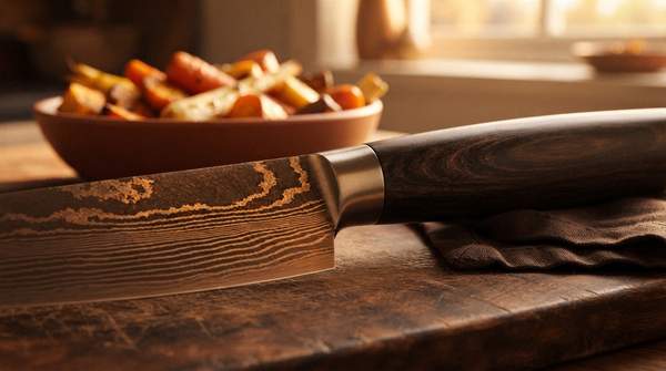 Editorial illustration for Carbon vs. Stainless Steel: Which Kitchen Knife Blade Is Right for You?